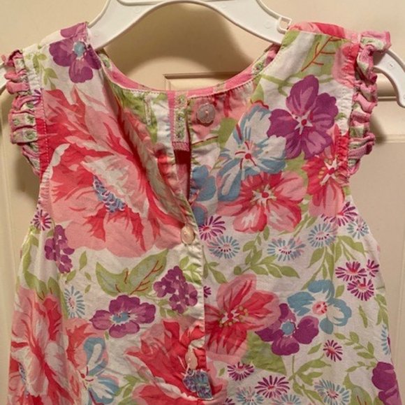 Baby Lulu 3T Pink Floral Ruffle Dress - Picture 4 of 5